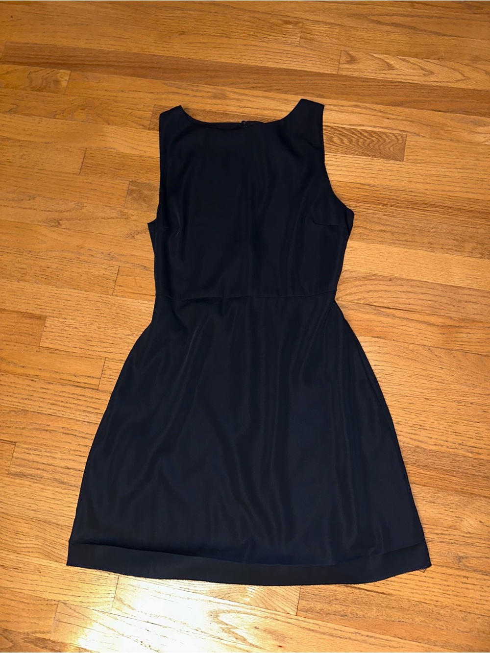 Babaton (Aritzia) Navy Satin Keyhole Back Dress
